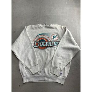 Vintage Miami Dolphins NFL Crewneck Sweatshirt M Gray French Ultra Made USA